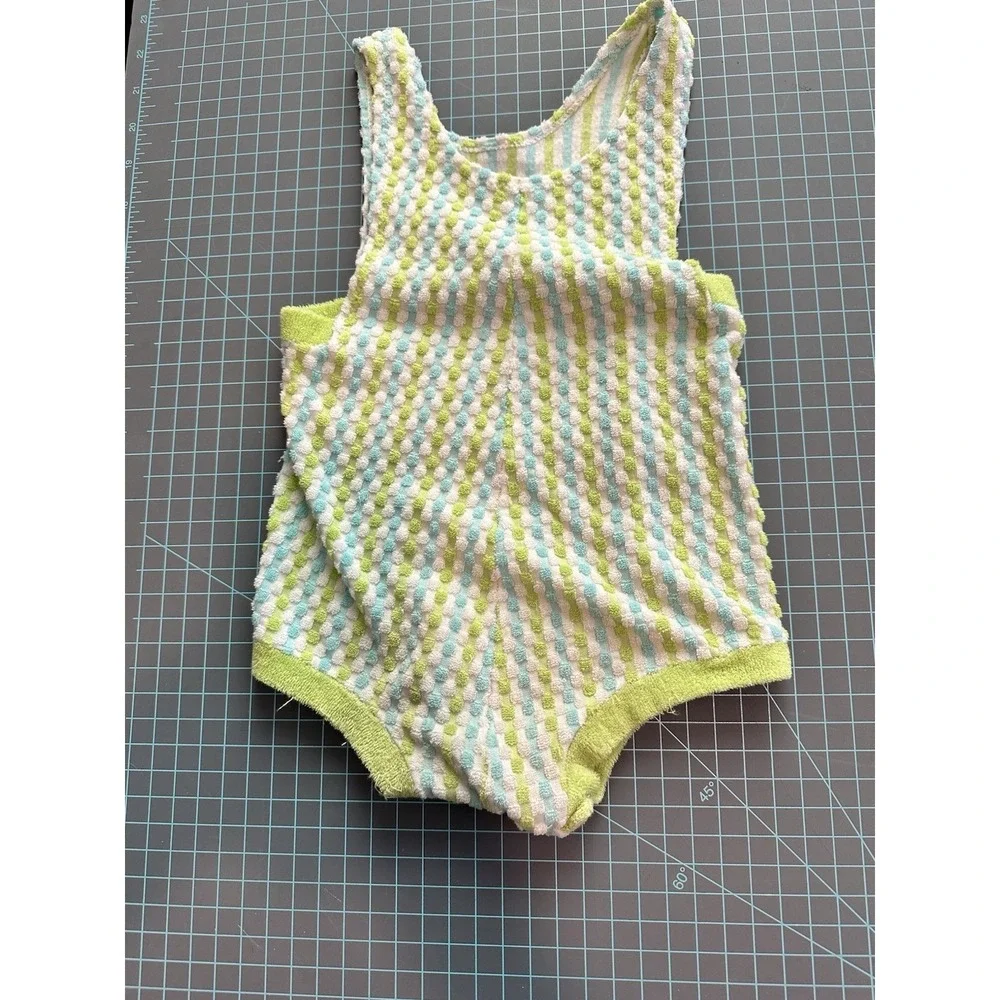 Vintage Baby Carters Terry cloth Green And Blue  19-30mo 27-31 Pounds